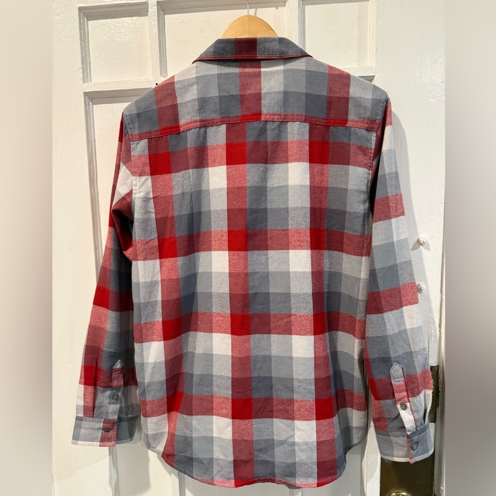 Calvin Klein Jeans Red and Gray Plaid Shirt - Picture 2 of 4
